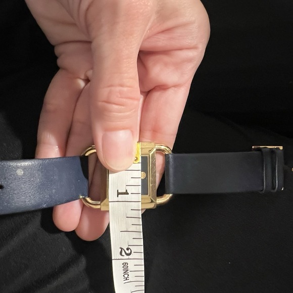 (30158-2) Tory Burch 252003 Watch Gold Hardware Blue Leather Strap Untested - Picture 10 of 10